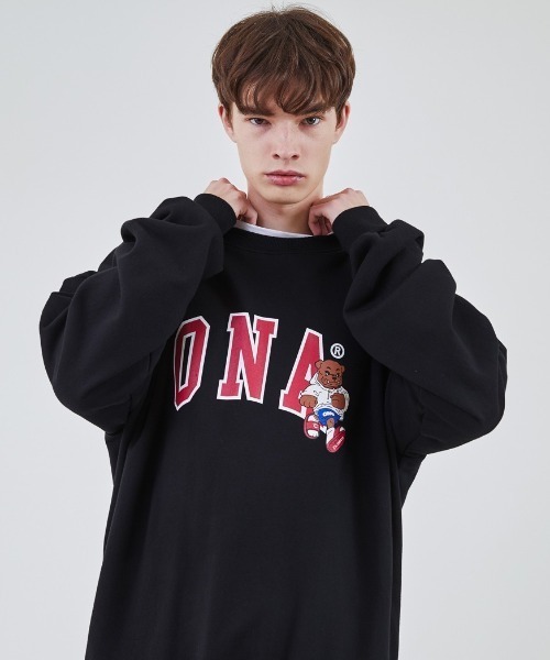 ONA(オーエヌエー)の「『ONA/オーエヌエー』BULLDOG CURVE LINE LOGO SWEATSHIRT/ブルドッグ カーブライン ロゴスウェットシャツ トレーナー(スウェット・メンズ・グレー/レッド/ブラック/ライトグレー・M/L)」の1枚目の写真