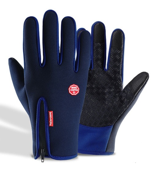 DAY CLOSET(デイ クローゼット)の「【滑り止め付き/高密度防風・撥水】スマホ3本指対応 裏起毛グローブ(手袋・メンズ・ブラック/パープル/ネイビー/グレー/オレンジ・M/L)」の6枚目の写真