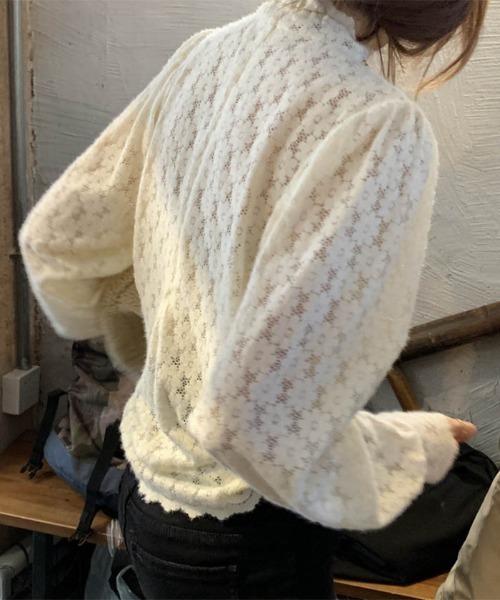MAISON DE THERESE(メゾン ド テレーズ)の「透けるレースブラウス(シャツ/ブラウス・レディース・ブラック/ホワイト/ベージュ・FREE)」の13枚目の写真