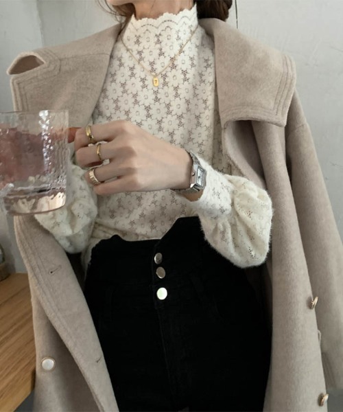 MAISON DE THERESE(メゾン ド テレーズ)の「透けるレースブラウス(シャツ/ブラウス・レディース・ブラック/ホワイト/ベージュ・FREE)」の16枚目の写真