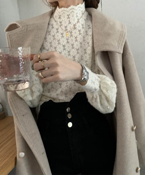 MAISON DE THERESE(メゾン ド テレーズ)の「透けるレースブラウス(シャツ/ブラウス・レディース・ブラック/ホワイト/ベージュ・FREE)」の17枚目の写真