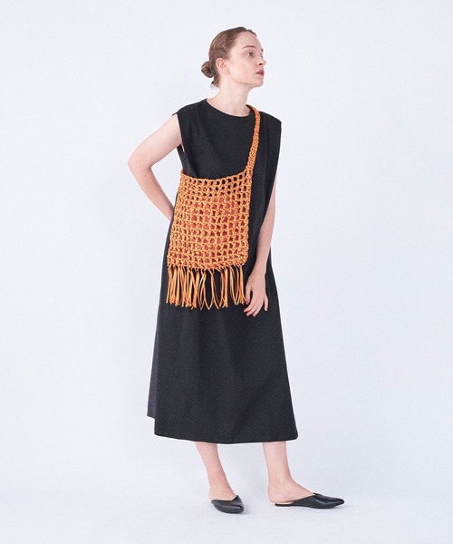 Laugoa(ラウゴア)の「MOLEN ショルダー かごバッグ(かごバッグ・レディース・ホワイト/ブラック/オレンジ/エメラルド・9)」の13枚目の写真