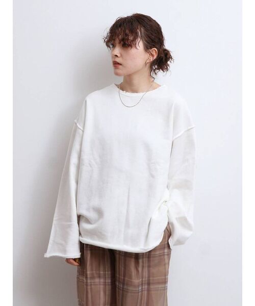 Ungrid（アングリッド）の「ダメージバックスリットスウェット（スウェット・レディース・チャコールグレー/ベージュ/オフホワイト/ブルー・FREE）」の14枚目の写真