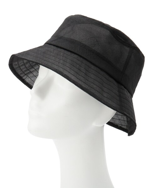 AG by aquagirl（エージーバイアクアガール）の「◆オーガンジーバケハ（ハット・レディース・ブラック/ライトベージュ・00）」の3枚目の写真