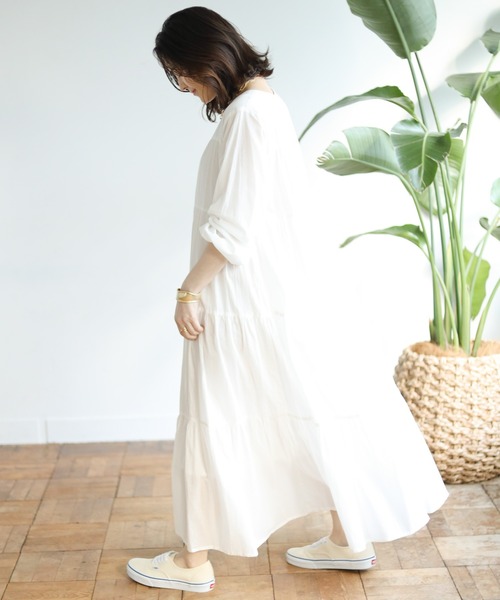 Auntie Rosa Holiday(アンティローザホリデー)の「ティアードロングワンピース(ワンピース・レディース・ブラック/オフホワイト/ブルー/ライトグリーン・FREE)」の9枚目の写真