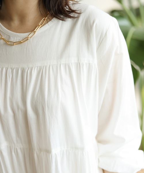 Auntie Rosa Holiday(アンティローザホリデー)の「ティアードロングワンピース(ワンピース・レディース・ブラック/オフホワイト/ブルー/ライトグリーン・FREE)」の13枚目の写真