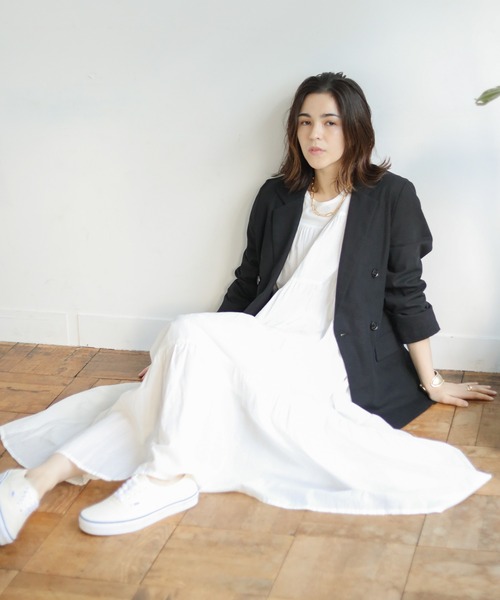 Auntie Rosa Holiday(アンティローザホリデー)の「ティアードロングワンピース(ワンピース・レディース・ブラック/オフホワイト/ブルー/ライトグリーン・FREE)」の10枚目の写真