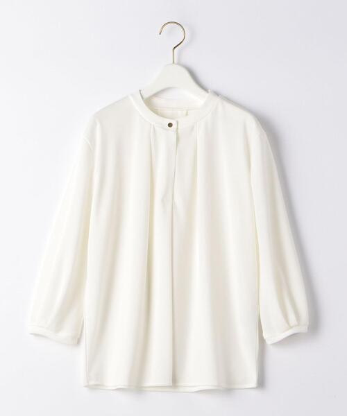 green label relaxing（グリーンレーベルリラクシング）の「CB ポンチ スタンドネック タック プルオーバー カットソー（Tシャツ/カットソー・レディース・ホワイト/ライトブルー/ネイビー・FREE）」の18枚目の写真