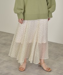 w closet | ドット楊柳フレアスカート(スカート)