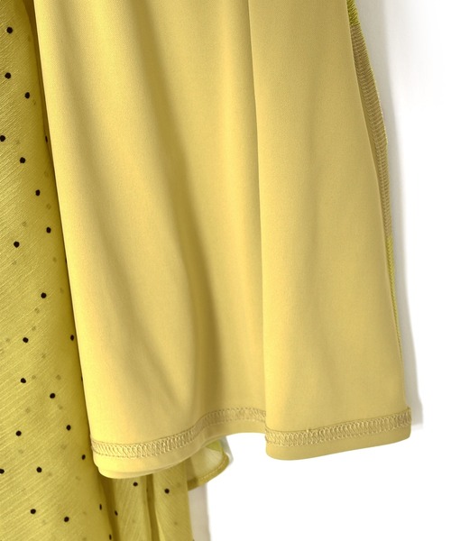 w closet(ダブルクローゼット)の「ドット楊柳フレアスカート(スカート・レディース・オフホワイト/サックスブルー系1/ライム・FREE)」の7枚目の写真