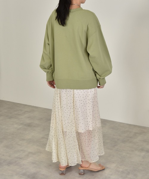 w closet(ダブルクローゼット)の「ドット楊柳フレアスカート(スカート・レディース・オフホワイト/サックスブルー系1/ライム・FREE)」の22枚目の写真