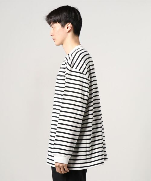 BALLAST ARK（バラストアーク）の「BALLAST ARK / バラストアーク：BIG SIZE BORDER L/S TEE：BA03-T001[AST]（Tシャツ/カットソー・メンズ・ホワイト系その他/ホワイト系その他2・FREE）」の3枚目の写真