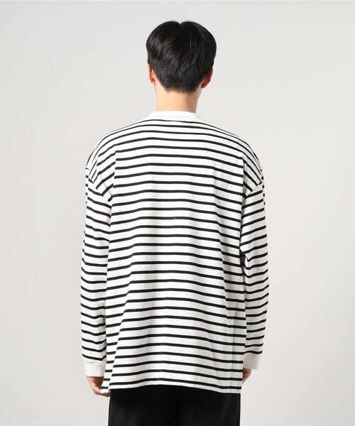 BALLAST ARK（バラストアーク）の「BALLAST ARK / バラストアーク：BIG SIZE BORDER L/S TEE：BA03-T001[AST]（Tシャツ/カットソー・メンズ・ホワイト系その他/ホワイト系その他2・FREE）」の4枚目の写真