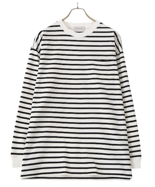 BALLAST ARK（バラストアーク）の「BALLAST ARK / バラストアーク：BIG SIZE BORDER L/S TEE：BA03-T001[AST]（Tシャツ/カットソー・メンズ・ホワイト系その他/ホワイト系その他2・FREE）」の5枚目の写真