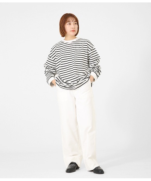 BALLAST ARK（バラストアーク）の「BALLAST ARK / バラストアーク：BIG SIZE BORDER L/S TEE：BA03-T001[AST]（Tシャツ/カットソー・メンズ・ホワイト系その他/ホワイト系その他2・FREE）」の11枚目の写真