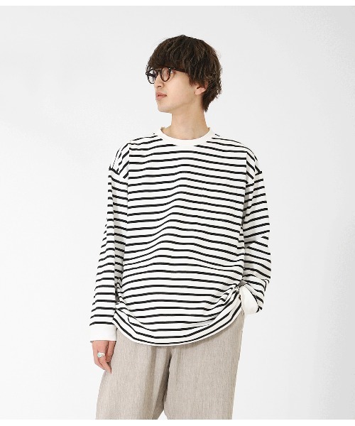 BALLAST ARK（バラストアーク）の「BALLAST ARK / バラストアーク：BIG SIZE BORDER L/S TEE：BA03-T001[AST]（Tシャツ/カットソー・メンズ・ホワイト系その他/ホワイト系その他2・FREE）」の12枚目の写真