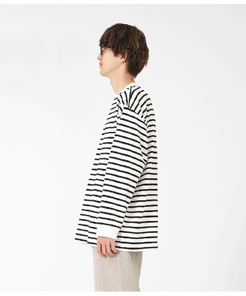 BALLAST ARK（バラストアーク）の「BALLAST ARK / バラストアーク：BIG SIZE BORDER L/S TEE：BA03-T001[AST]（Tシャツ/カットソー・メンズ・ホワイト系その他/ホワイト系その他2・FREE）」の13枚目の写真