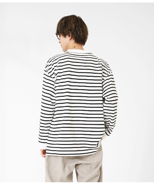 BALLAST ARK（バラストアーク）の「BALLAST ARK / バラストアーク：BIG SIZE BORDER L/S TEE：BA03-T001[AST]（Tシャツ/カットソー・メンズ・ホワイト系その他/ホワイト系その他2・FREE）」の14枚目の写真