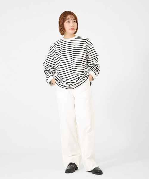 BALLAST ARK（バラストアーク）の「BALLAST ARK / バラストアーク：BIG SIZE BORDER L/S TEE：BA03-T001[AST]（Tシャツ/カットソー・メンズ・ホワイト系その他/ホワイト系その他2・FREE）」の18枚目の写真