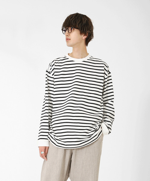 BALLAST ARK（バラストアーク）の「BALLAST ARK / バラストアーク：BIG SIZE BORDER L/S TEE：BA03-T001[AST]（Tシャツ/カットソー・メンズ・ホワイト系その他/ホワイト系その他2・FREE）」の19枚目の写真