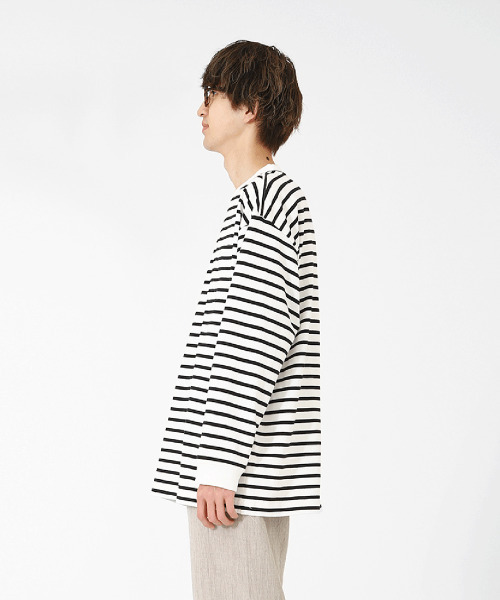 BALLAST ARK（バラストアーク）の「BALLAST ARK / バラストアーク：BIG SIZE BORDER L/S TEE：BA03-T001[AST]（Tシャツ/カットソー・メンズ・ホワイト系その他/ホワイト系その他2・FREE）」の20枚目の写真