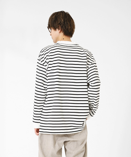 BALLAST ARK（バラストアーク）の「BALLAST ARK / バラストアーク：BIG SIZE BORDER L/S TEE：BA03-T001[AST]（Tシャツ/カットソー・メンズ・ホワイト系その他/ホワイト系その他2・FREE）」の21枚目の写真