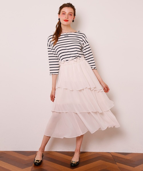 Seemi. byNICECLAUP（ シーミーバイナイスクラップ）の「ティアードスカート（スカート・レディース・オフホワイト/レッド/ドット・FREE）」の10枚目の写真