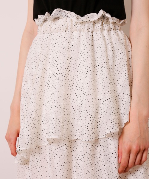 Seemi. byNICECLAUP（ シーミーバイナイスクラップ）の「ティアードスカート（スカート・レディース・オフホワイト/レッド/ドット・FREE）」の5枚目の写真