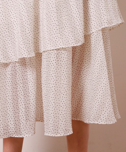 Seemi. byNICECLAUP（ シーミーバイナイスクラップ）の「ティアードスカート（スカート・レディース・オフホワイト/レッド/ドット・FREE）」の6枚目の写真