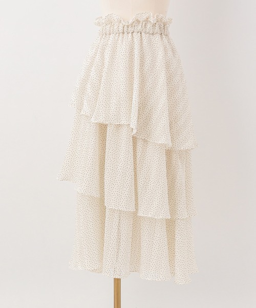 Seemi. byNICECLAUP（ シーミーバイナイスクラップ）の「ティアードスカート（スカート・レディース・オフホワイト/レッド/ドット・FREE）」の19枚目の写真