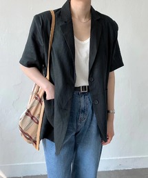 リネンライク半袖ジャケット