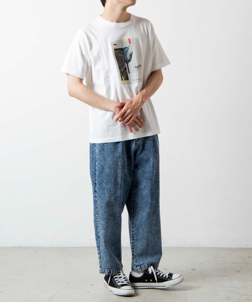 WEGO（ウィゴー）の「WEGO/フォトプリント半袖Tシャツ（Tシャツ/カットソー・メンズ・ホワイト/ブラック・SMALL/MEDIUM/LARGE/X-LARGE）」の4枚目の写真