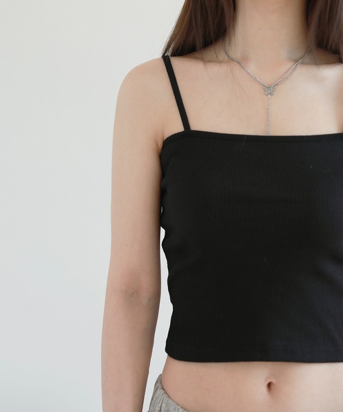 by muni:r（バイ ムニール）の「リブキャミソール（キャミソール・レディース・ホワイト/ブラック・FREE）」の5枚目の写真