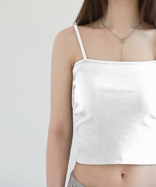 by muni:r（バイ ムニール）の「リブキャミソール（キャミソール・レディース・ホワイト/ブラック・FREE）」の8枚目の写真