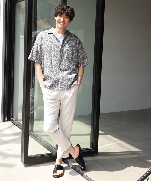 LAKOLE（ラコレ）の「コットン×レーヨンプリントシャツ / 941187（シャツ/ブラウス・メンズ・ベージュ/グレー/アイボリー/ブルー/ブラック/チャコール・MEDIUM/LARGE）」の12枚目の写真