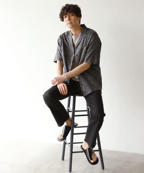 LAKOLE（ラコレ）の「コットン×レーヨンプリントシャツ / 941187（シャツ/ブラウス・メンズ・ベージュ/グレー/アイボリー/ブルー/ブラック/チャコール・MEDIUM/LARGE）」の7枚目の写真