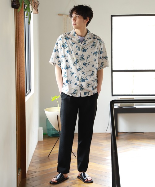 LAKOLE（ラコレ）の「コットン×レーヨンプリントシャツ / 941187（シャツ/ブラウス・メンズ・ベージュ/グレー/アイボリー/ブルー/ブラック/チャコール・MEDIUM/LARGE）」の13枚目の写真