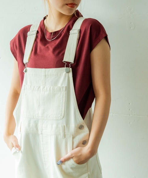 WEGO(ウィゴー)の「WEGO/【ZOZOTOWN&一部店限定】コットンノースリーブTシャツ(タンクトップ・レディース・ホワイト/スミクロ/ホワイト系その他5/ブルー系その他5/ライトブラウン/ブラック/グリーン/パープル/ワイン・FREE)」の1枚目の写真