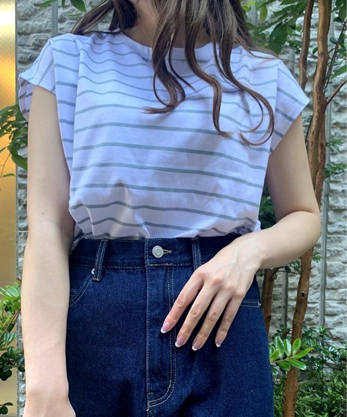 WEGO(ウィゴー)の「WEGO/【ZOZOTOWN&一部店限定】コットンノースリーブTシャツ(タンクトップ・レディース・ホワイト/スミクロ/ホワイト系その他5/ブルー系その他5/ライトブラウン/ブラック/グリーン/パープル/ワイン・FREE)」の8枚目の写真