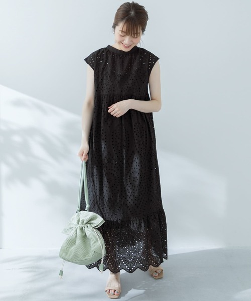 URBAN RESEARCH Sonny Label（アーバンリサーチサニーレーベル）の「『一部WEB限定カラー』2WAYカットワークレースワンピース（ワンピース・レディース・ネイビー/ミント/ブラック/ホワイト系その他/ピンク系その他・FREE）」の15枚目の写真