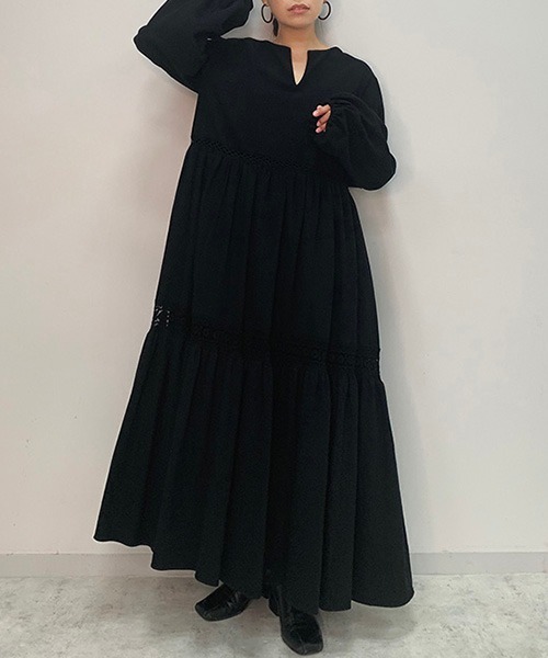 CREDONA（クレドナ）の「コットンレースボリュームOP（ワンピース  