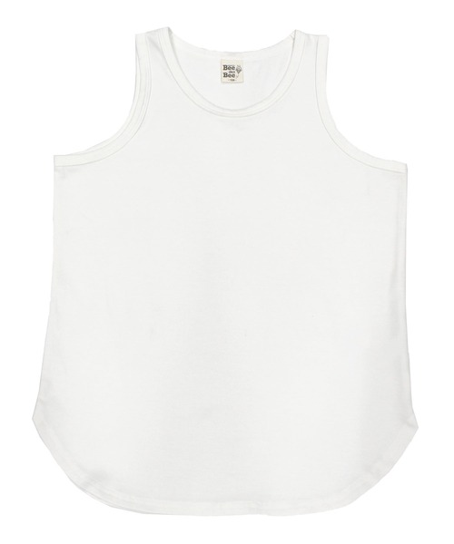 Bee des Bee（ビーデスビー）の「裾レイヤードインナートップス（タンクトップ・キッズ・ホワイト/ホワイト×ブラック・110cm/100cm/120cm/130cm/140cm/150cm）」の10枚目の写真