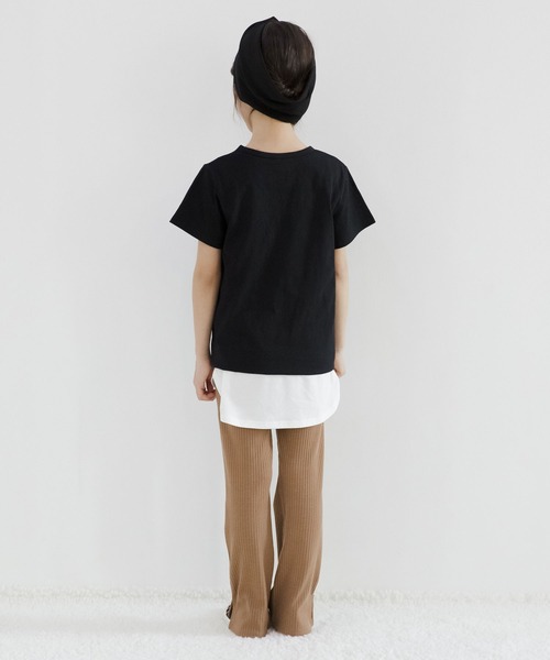 Bee des Bee（ビーデスビー）の「裾レイヤードインナートップス（タンクトップ・キッズ・ホワイト/ホワイト×ブラック・110cm/100cm/120cm/130cm/140cm/150cm）」の6枚目の写真