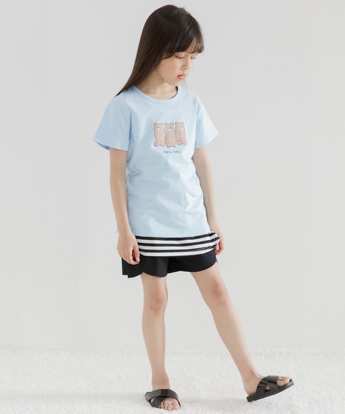 Bee des Bee（ビーデスビー）の「裾レイヤードインナートップス（タンクトップ・キッズ・ホワイト/ホワイト×ブラック・110cm/100cm/120cm/130cm/140cm/150cm）」の8枚目の写真