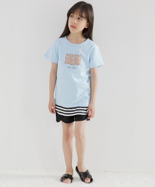 Bee des Bee（ビーデスビー）の「裾レイヤードインナートップス（タンクトップ・キッズ・ホワイト/ホワイト×ブラック・110cm/100cm/120cm/130cm/140cm/150cm）」の9枚目の写真