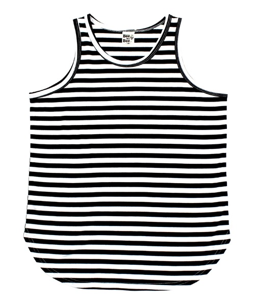 Bee des Bee（ビーデスビー）の「裾レイヤードインナートップス（タンクトップ・キッズ・ホワイト/ホワイト×ブラック・110cm/100cm/120cm/130cm/140cm/150cm）」の11枚目の写真