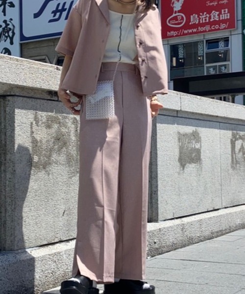 WEGO（ウィゴー）の「WEGO/リネンライクオープンカラーシャツ（シャツ/ブラウス・レディース・アイボリー/グリーン/ピンク/ベージュ系その他/ブラック系その他2/ベージュ系その他3・FREE）」の6枚目の写真