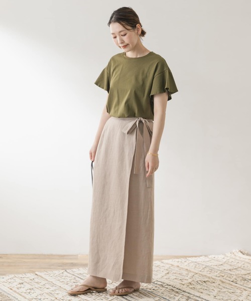 F by ROSSO（エフバイロッソ）の「F by ROSSO　リネンラップスカート（スカート・レディース・ベージュ系その他/ベージュ/ブラウン系その他・38/36）」の6枚目の写真