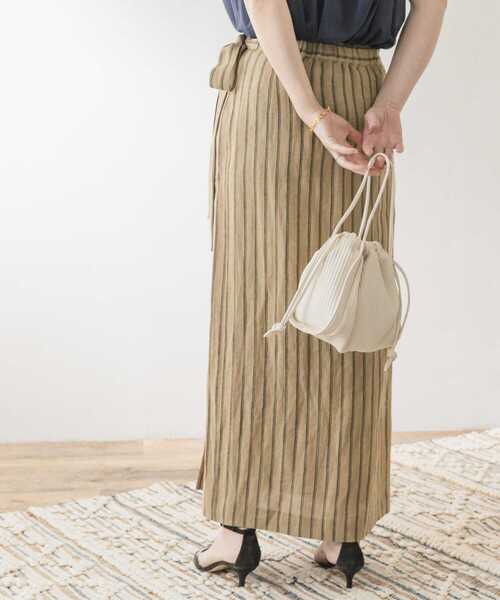 F by ROSSO（エフバイロッソ）の「F by ROSSO　リネンラップスカート（スカート・レディース・ベージュ系その他/ベージュ/ブラウン系その他・38/36）」の9枚目の写真