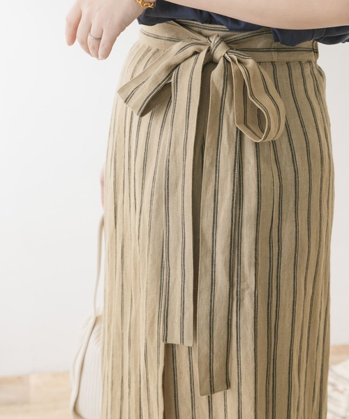 F by ROSSO（エフバイロッソ）の「F by ROSSO　リネンラップスカート（スカート・レディース・ベージュ系その他/ベージュ/ブラウン系その他・38/36）」の10枚目の写真